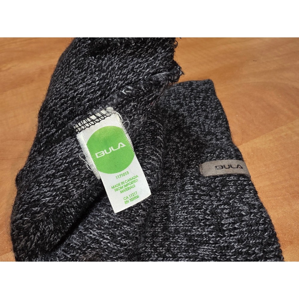 Bula Mens Gray Black Marled Wool Blend Knit Beanie Hat Made in Canada 1171013 - Picture 5 of 8